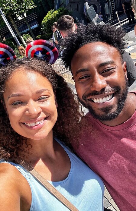 Model couple smiling