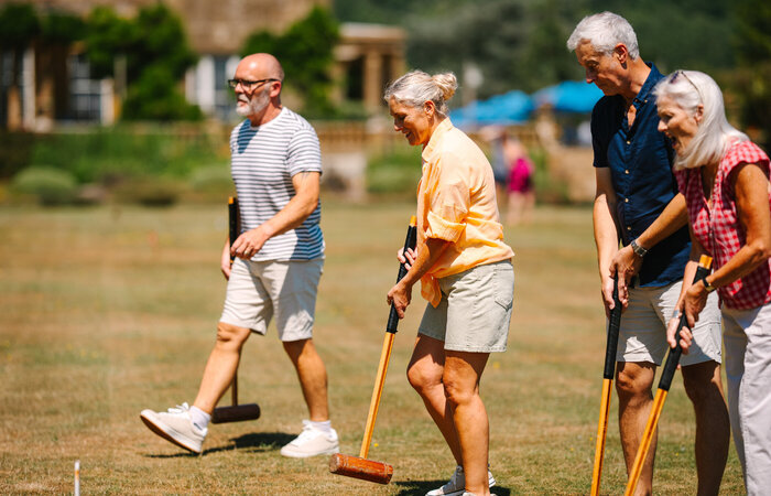 Classic models playing croquet
