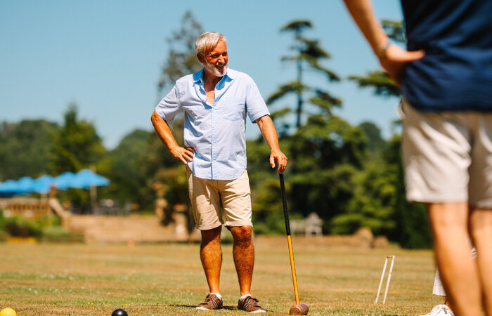 Classic model playing croquet