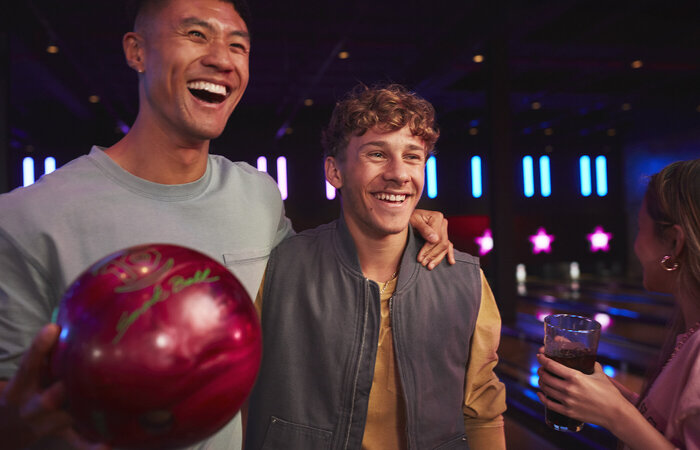 Friends laughing together