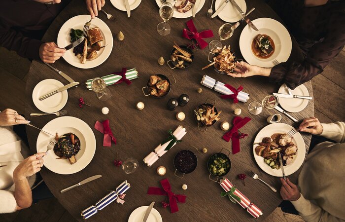 View of Christmas table