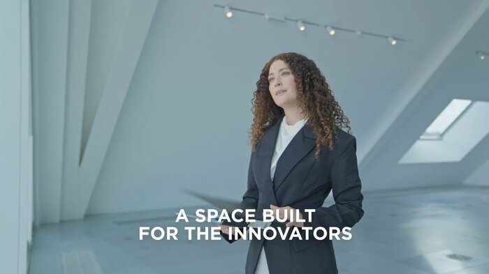 Model business woman in loft space