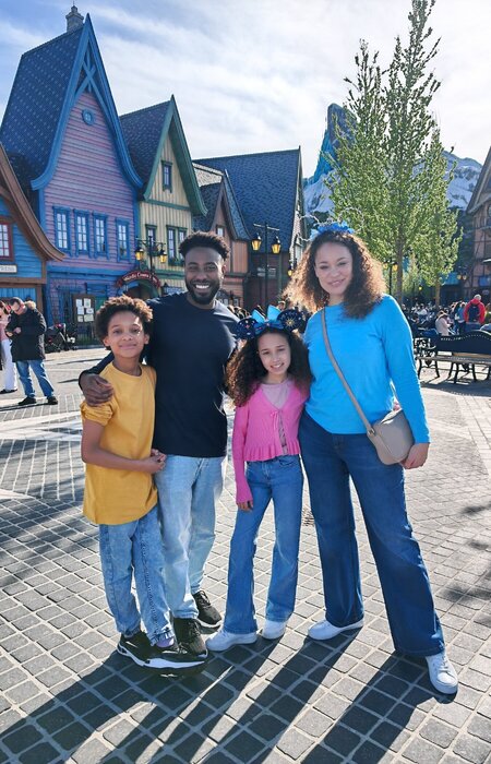 Model family at Disneyland