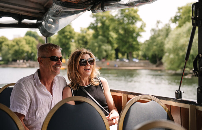 Classic couple on boat trip