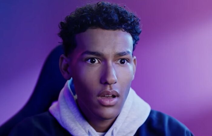 Junior model looking shocked