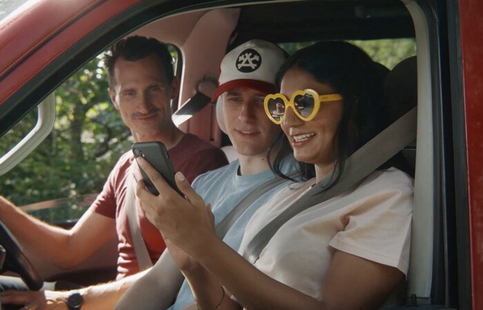 Friends in a van together