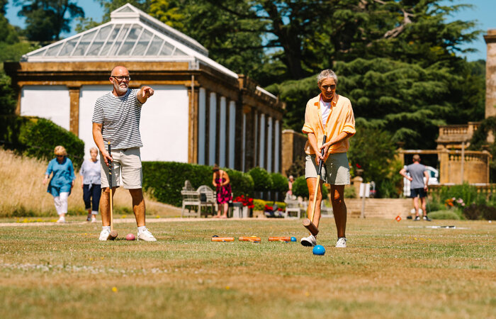 Classic models playing croquet