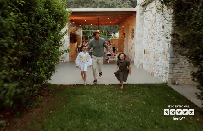 Family on holiday having fun