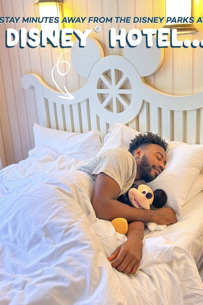 Male model with mickey mouse toy sleeping