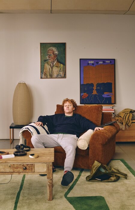 Man in comfy arm chair