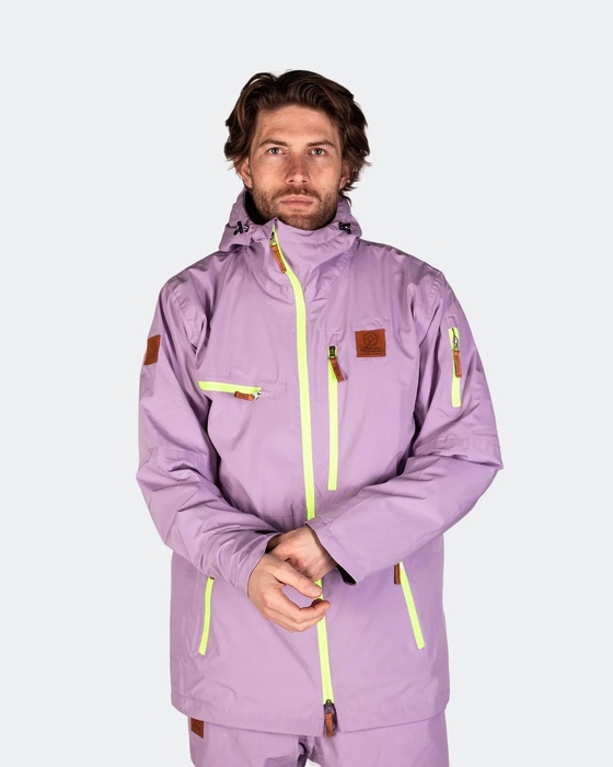 Male model in lilac skiwear