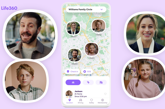Family communicating via an app