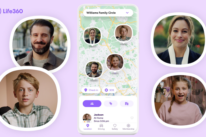 Family communicating via an app
