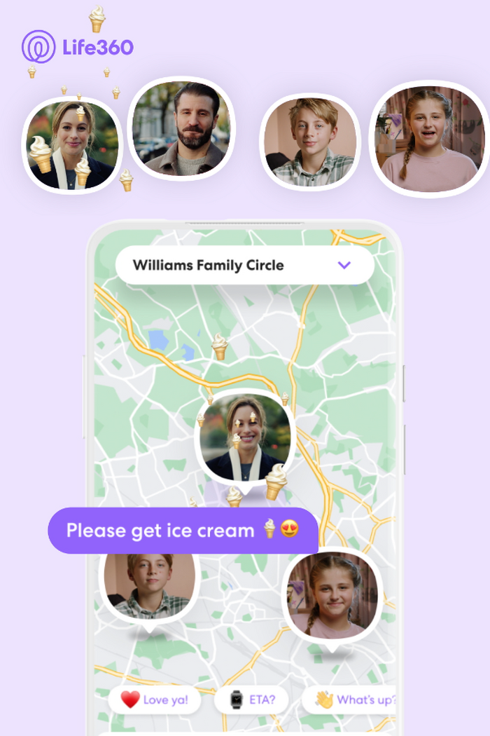 Family communicating via an app