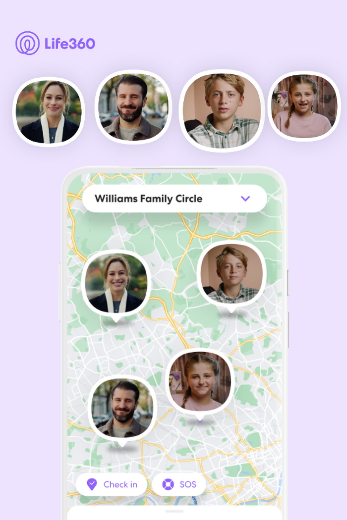 Family communicating via an app