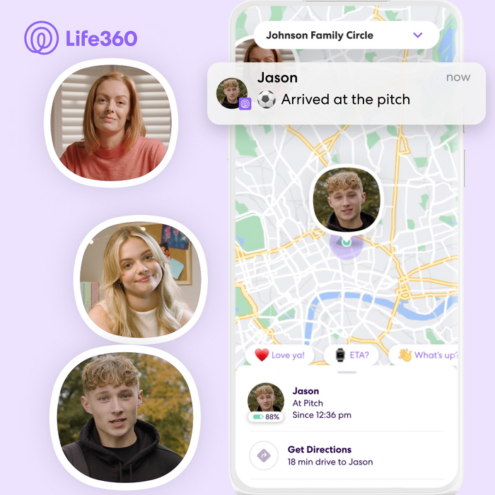 Family communicating via an app