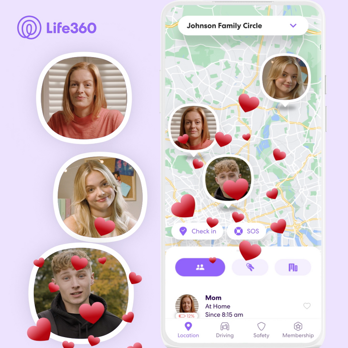 Family communicating via an app