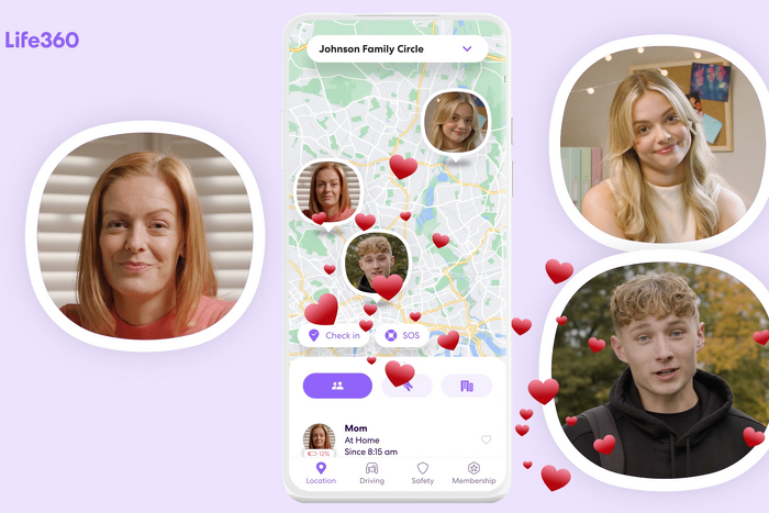 Family communicating via an app