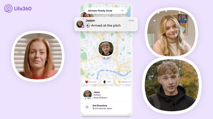 Family communicating via an app